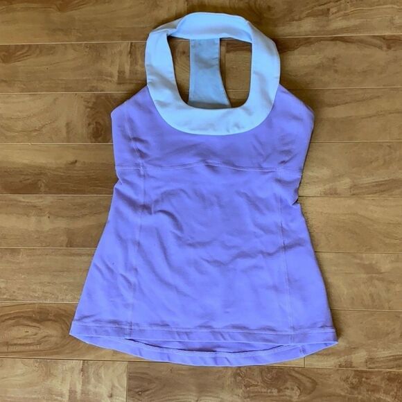 lululemon Scoop Neck Women's Purple and White Top - Picture 1 of 6